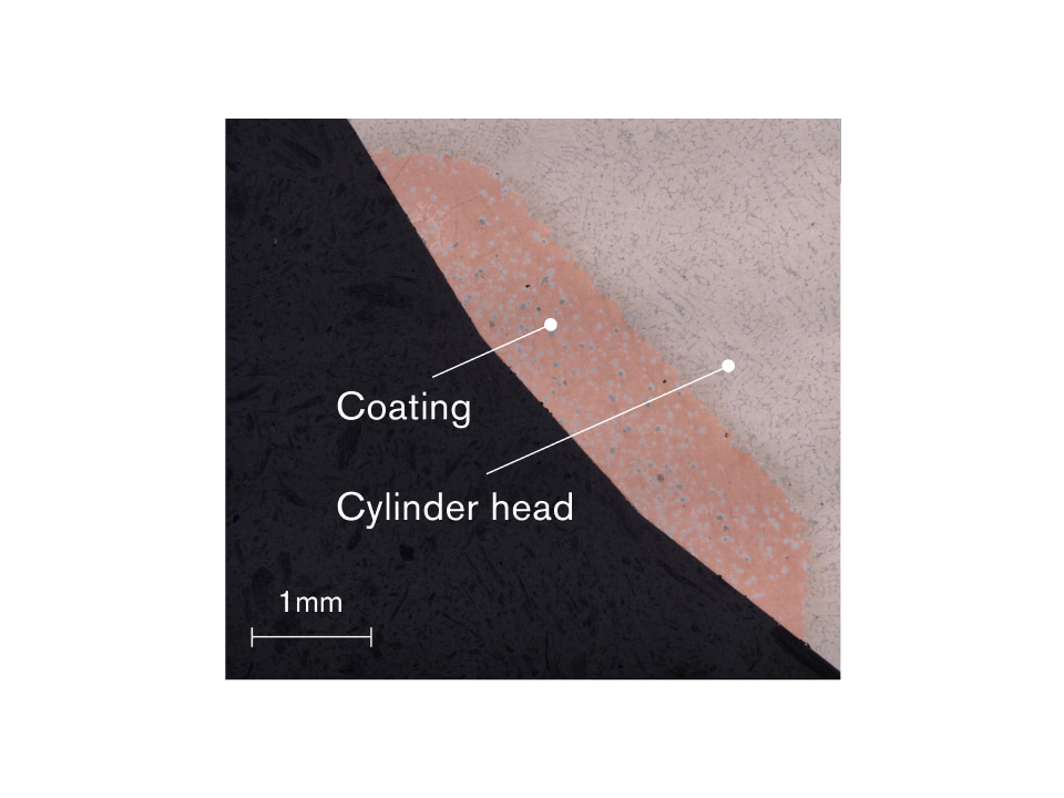Cross-sectional view of cold spray valve seat