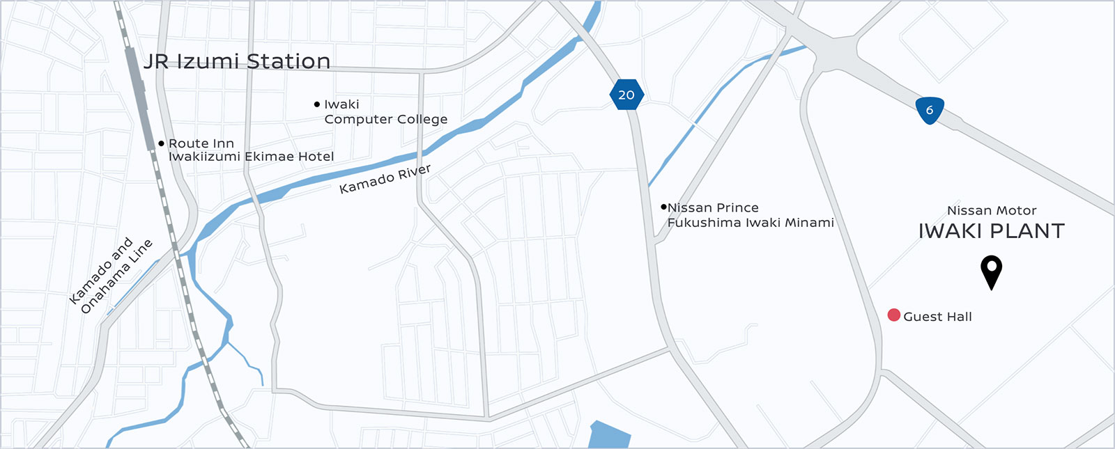 Access to the Iwaki Plant