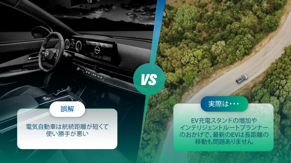 誤解その2:電気自動車は航続距離が短くて使い勝手が悪い? 誤解その2:電気自動車は航続距離が短くて使い勝手が悪い?
