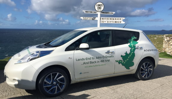 Plug in adventurers complete John O'Groats to Land's End road trip in a Nissan LEAF Plug in adventurers complete John O'Groats to Land's End road trip in a Nissan LEAF