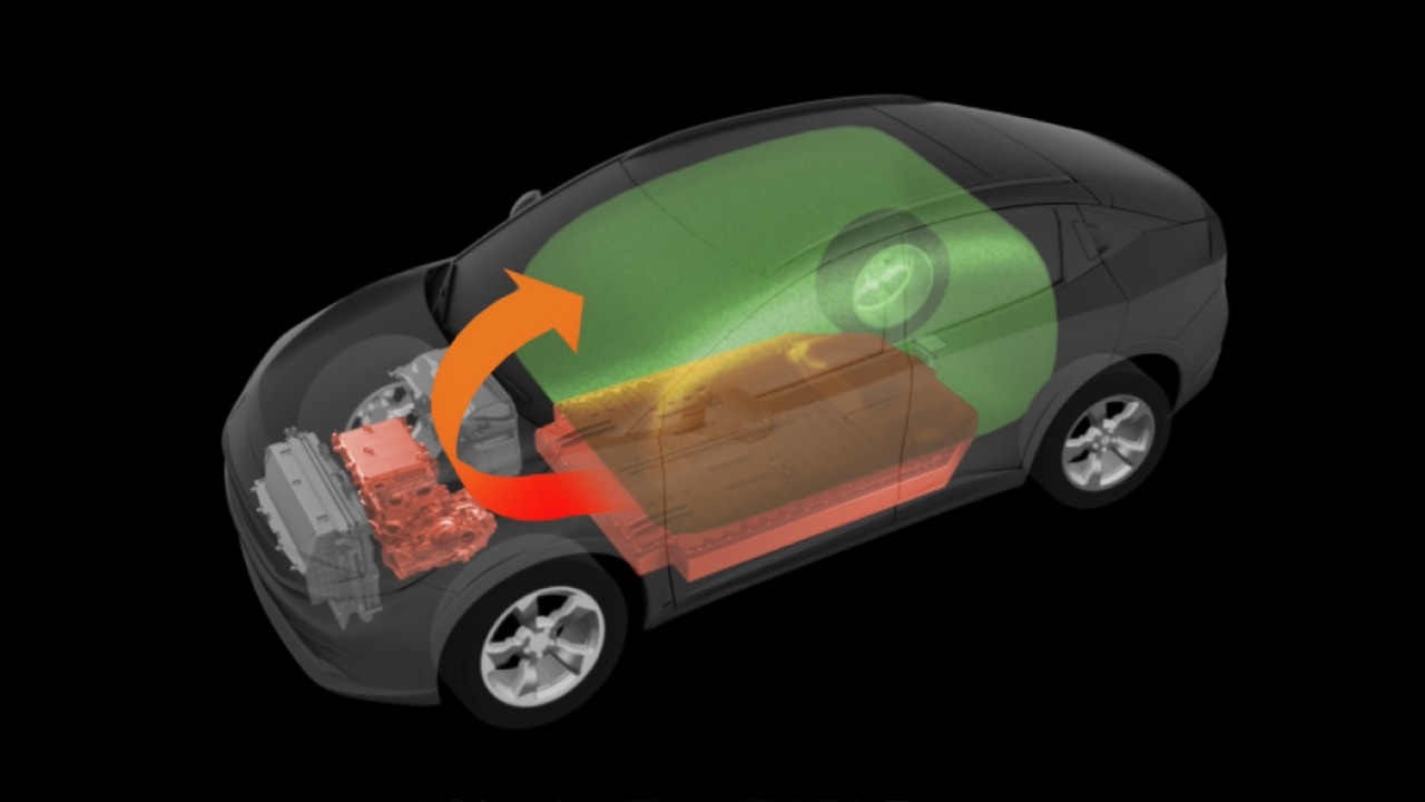 Waste heat utilization for cabin heating Waste heat utilization for cabin heating