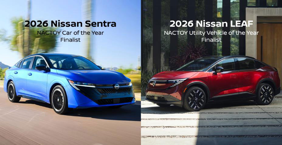 2026 Nissan Sentra and 2026 Nissan LEAF Named NACTOY Finalists